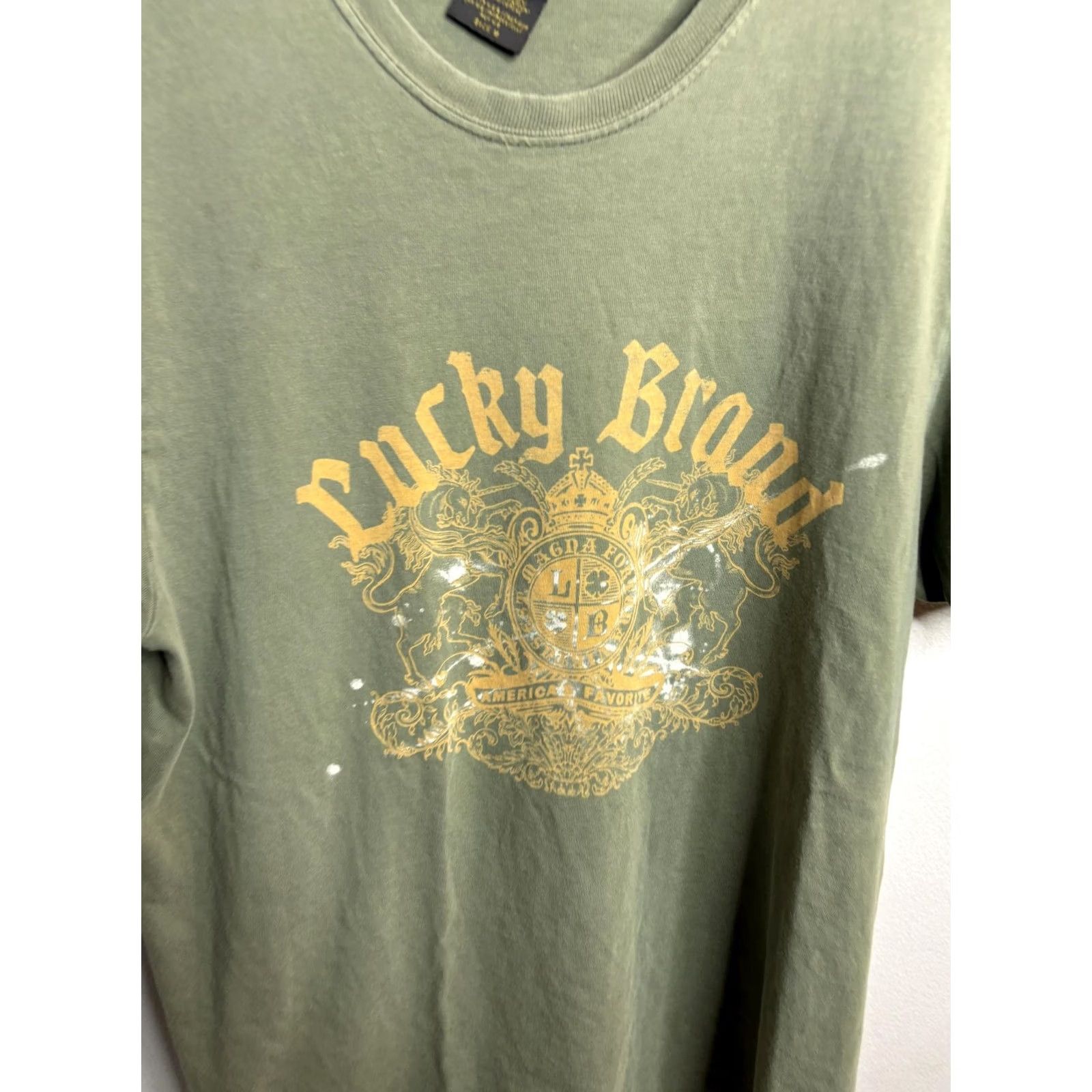 Lucky Brand VINTAGE Lucky Brand Shirt Mens Large Green Graphic Crest Tee Size US L / EU 52-54 / 3 - 2 Thumbnail