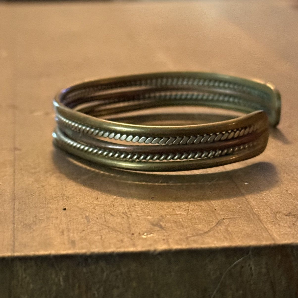 Vintage Vintage brass and copper cuff bangle bracelet Size ONE SIZE - 4 Thumbnail