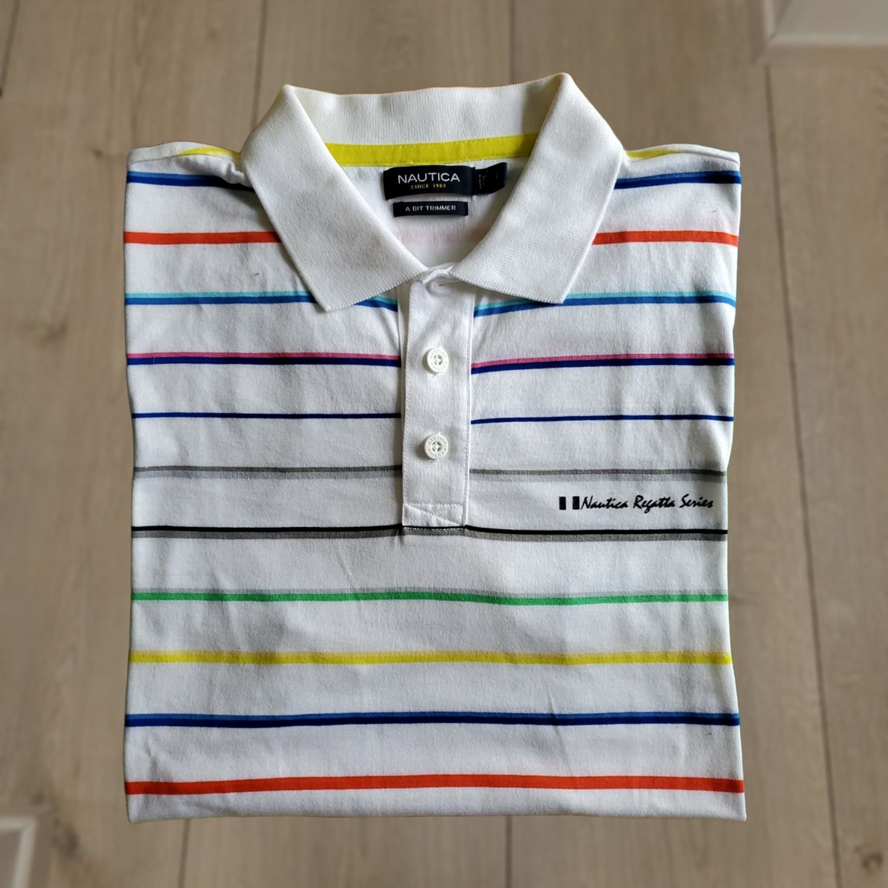 Nautica Nautica Regatta Series Polo Shirt S/S Striped Multicolor 100% Cotton Size Large Men Shirt Polo Regatta Series 90s Size US L / EU 52-54 / 3 - 1 Thumbnail
