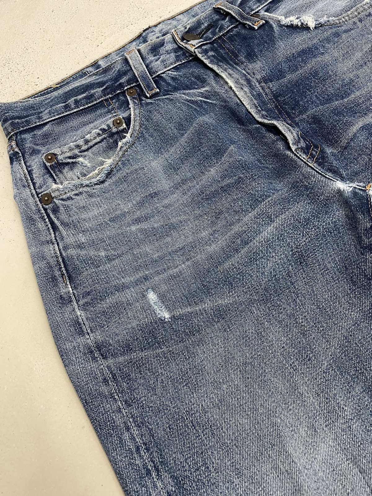 Levis 505 Talon Big E Redline Selvedge Repro Distressed