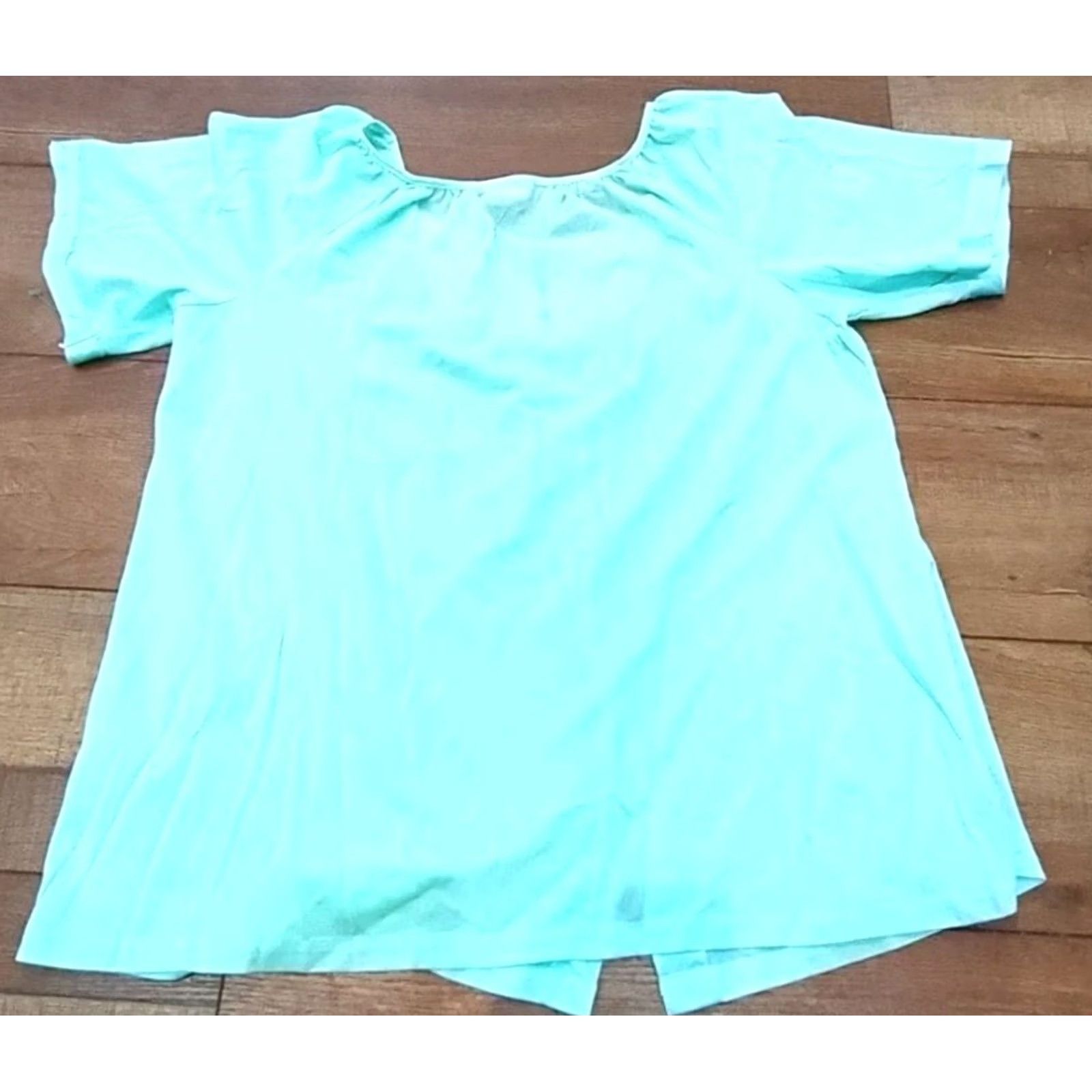 Vintage VINTAGE Kelly Reed Pajama Top Womens Shirt Regular L Embroidered Short Sleeve USA Green Satin Nylon Blouse Spring Summer Theme USA Size L / US 10 / IT 46 - 3 Thumbnail