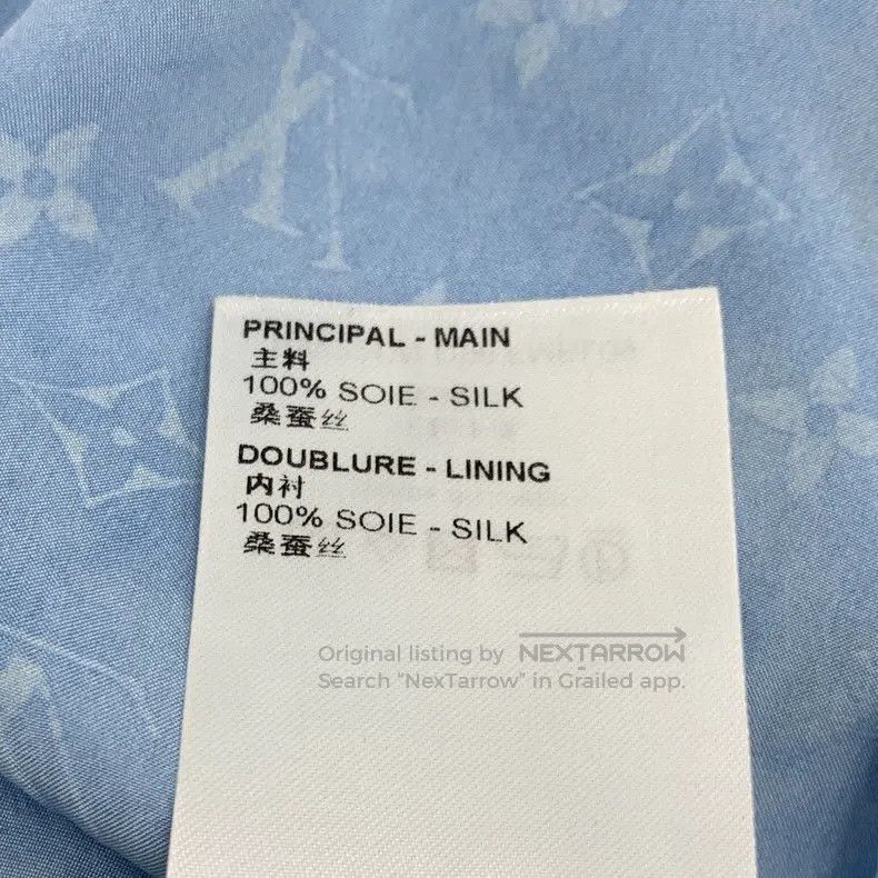 Louis Vuitton Louis Vuitton 22 blue logo, full print, mulberry silk lape Size XS / US 0-2 / IT 36-38 - 7 Thumbnail