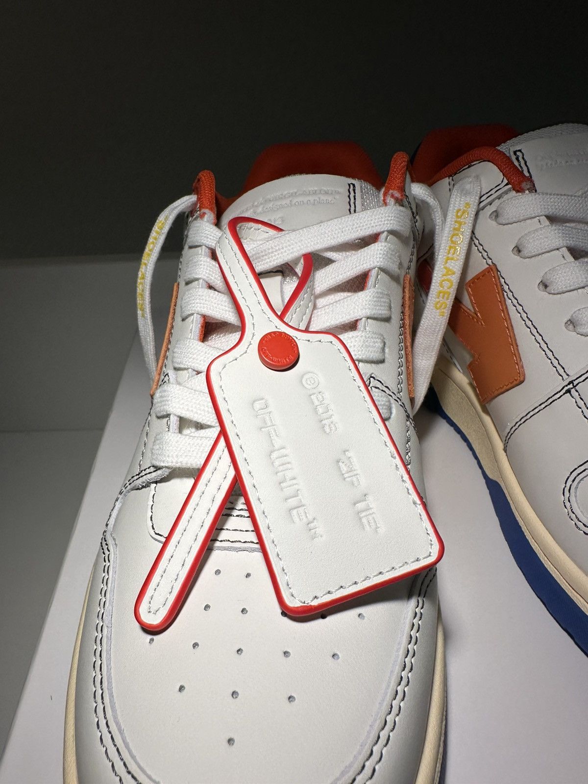 Off-White OFF-WHITE Out Of Office (White Orange Blue Contrast) Size US 7 / EU 40 - 4 Thumbnail