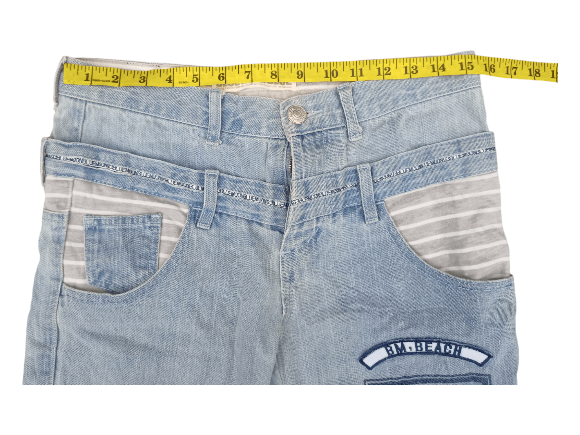 Japanese Brand Blue Moon Blue Big Blowout Patched Japanese Jeans Size US 30 / EU 46 - 17 Thumbnail
