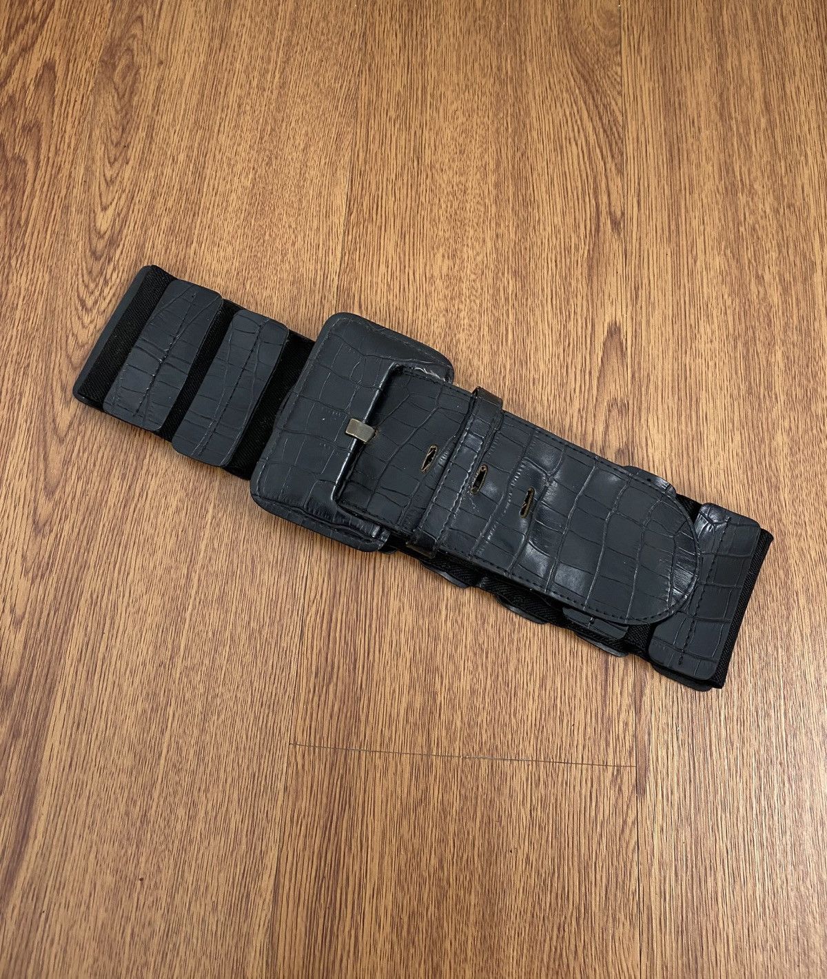 If Six Was Nine × Japanese Brand × Le Grande Bleu (L.G.B.) Black alligator belt Size ONE SIZE - 4 Thumbnail