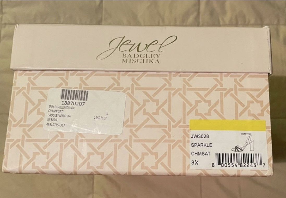 Badgley Mischka Badgley Mischka Jewel Sparkle Embellished Champagne Sandal Size US 8.5 / IT 38.5 - 4 Thumbnail
