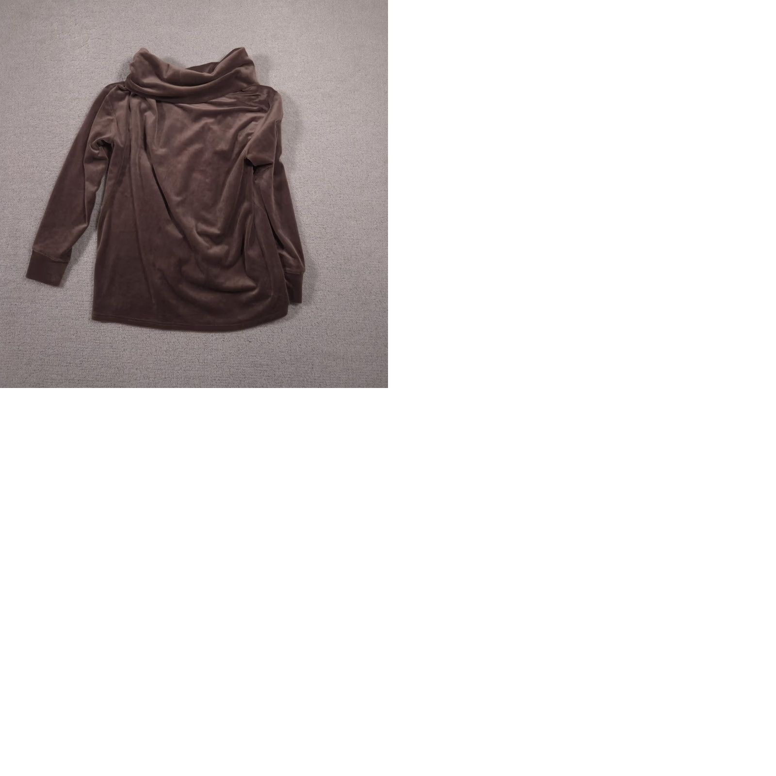 Velour Jane And Delancey Shirt Womens Medium Brown Velour Cowl Neck Long Sleeve Top Size M / US 6-8 / IT 42-44 - 9 Thumbnail
