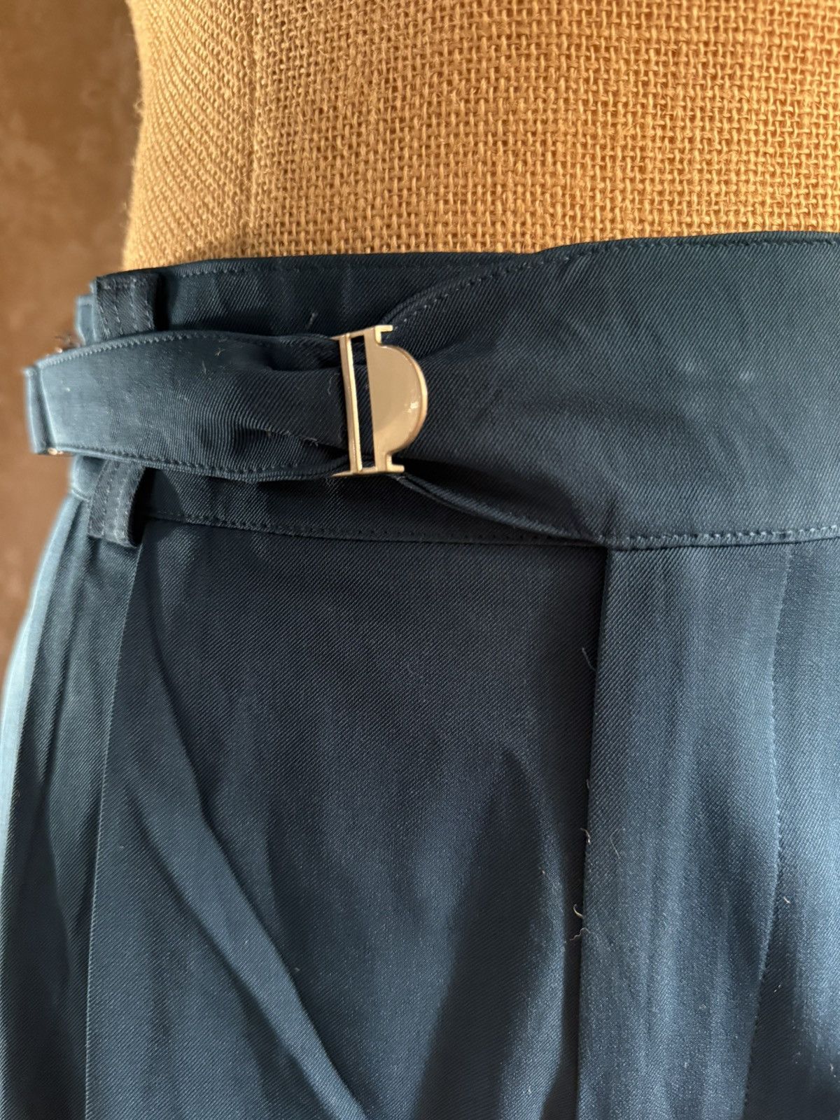 Designer Stylish Teal High-Waisted Trousers – Size 31 Size US 31 - 3 Thumbnail