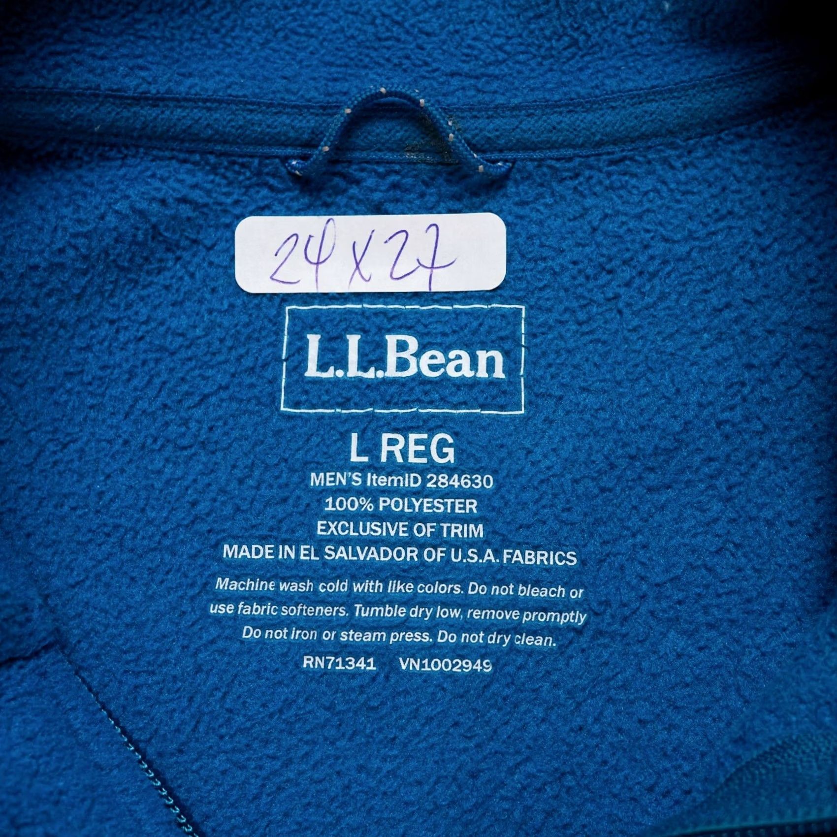 Vintage LL Bean Jacket Mens Large Regular Blue Fleece Full Zip Hiking Outdoors Winter Snow Trail Size US L / EU 52-54 / 3 - 8 Thumbnail