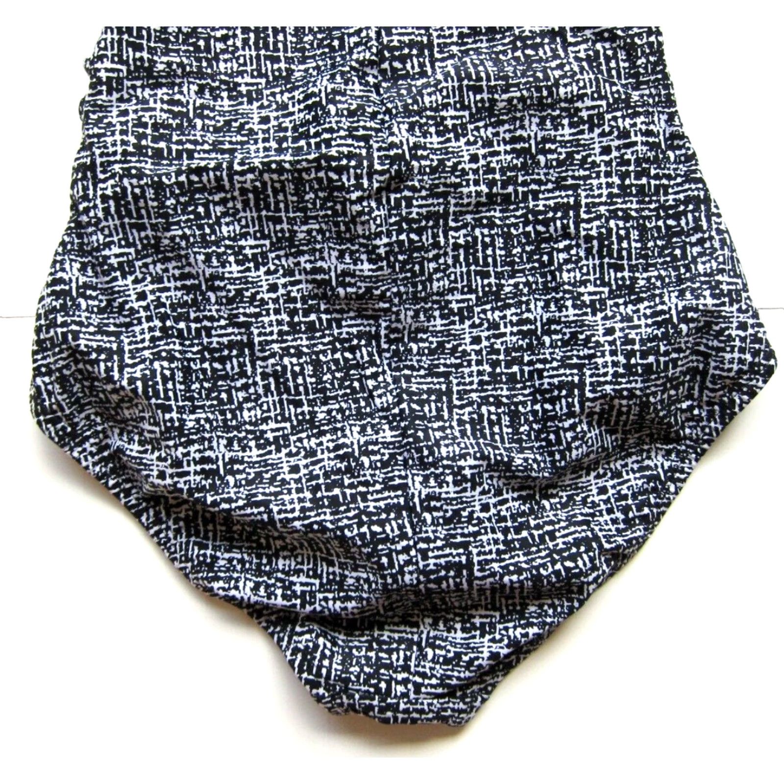 Speedo VINTAGE Speedo One Piece Swimsuit Women 6 Black Slimming Plaid Pattern Wide Strap Size ONE SIZE - 5 Thumbnail