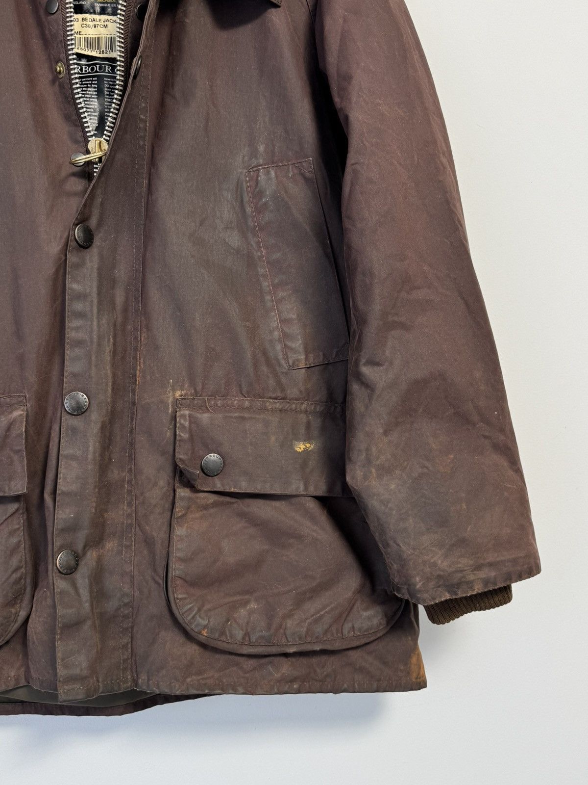 Barbour Vintage Barbour Bedale Wax Jacket Brown C38 England A103 Size US M / EU 48-50 / 2 - 2 Thumbnail