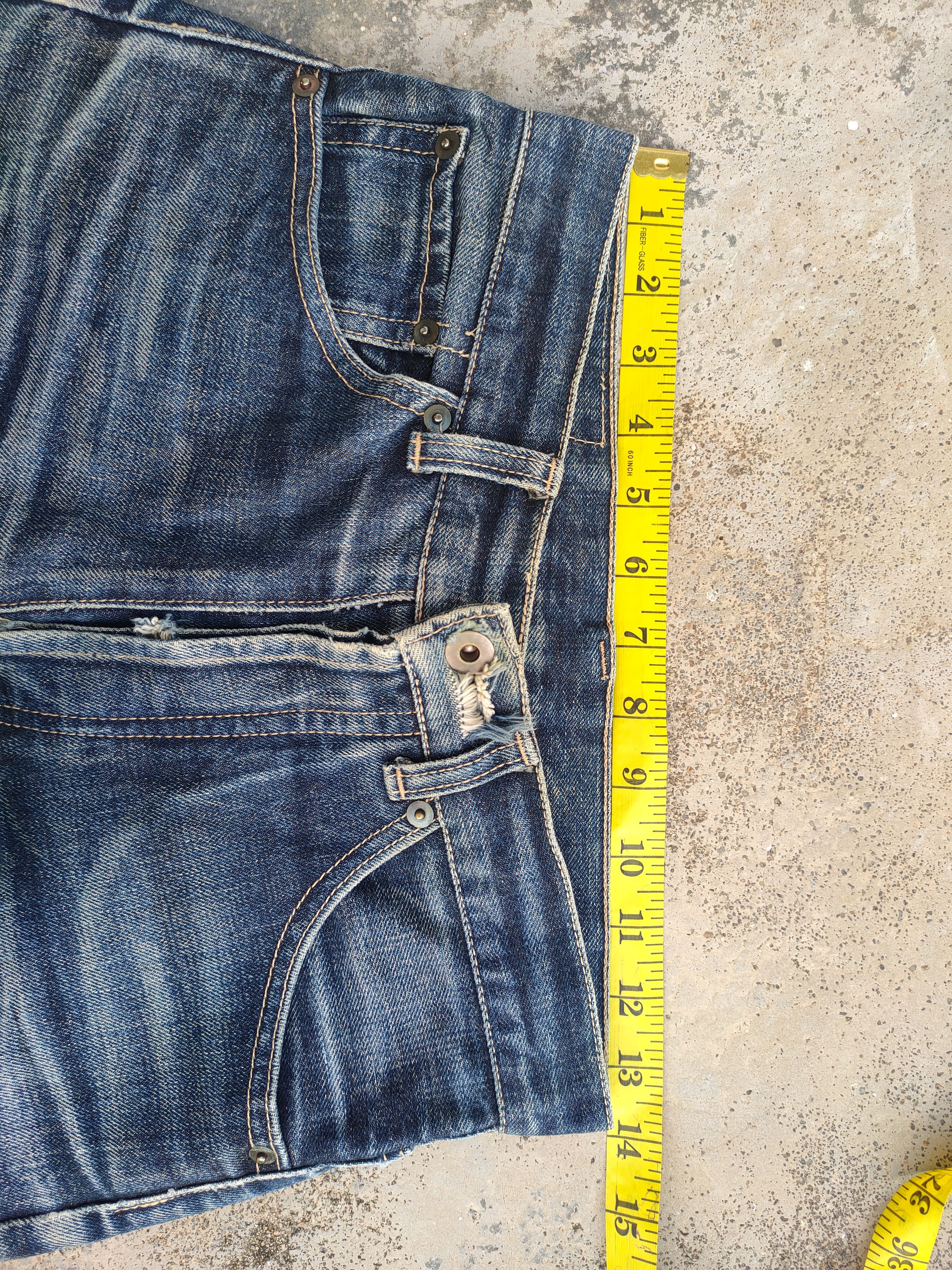 Japanese Brand VINTAGE SELVEDGE BUTTON FLY RIPPED JEANS DENIM PANTS Size US 27 - 6 Thumbnail