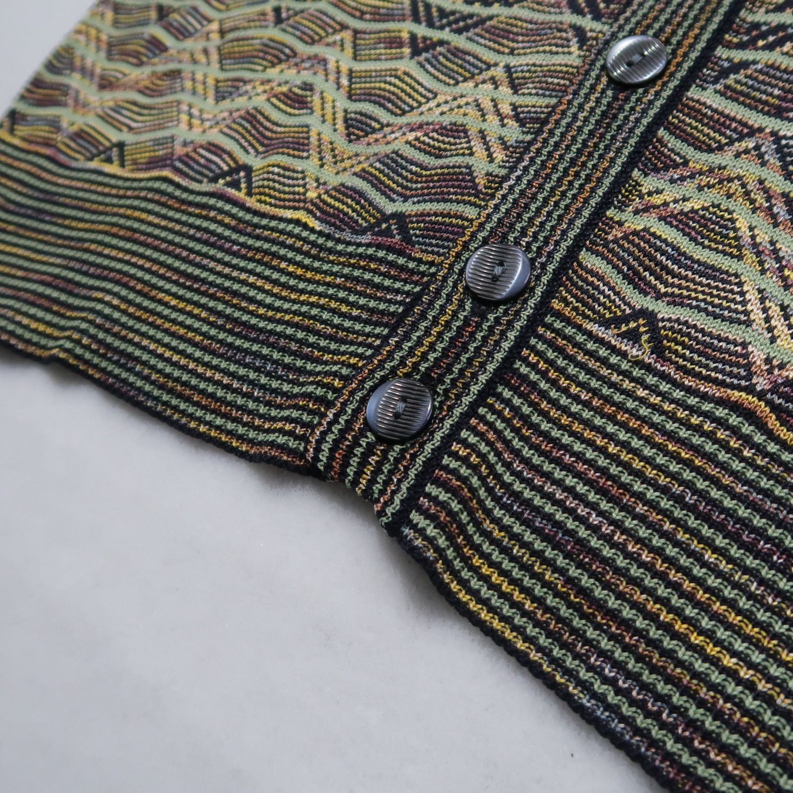 Missoni Vintage 90s Missoni Psychedelic Wave Cardigan Knit Vest Size US M / EU 48-50 / 2 - 6 Thumbnail