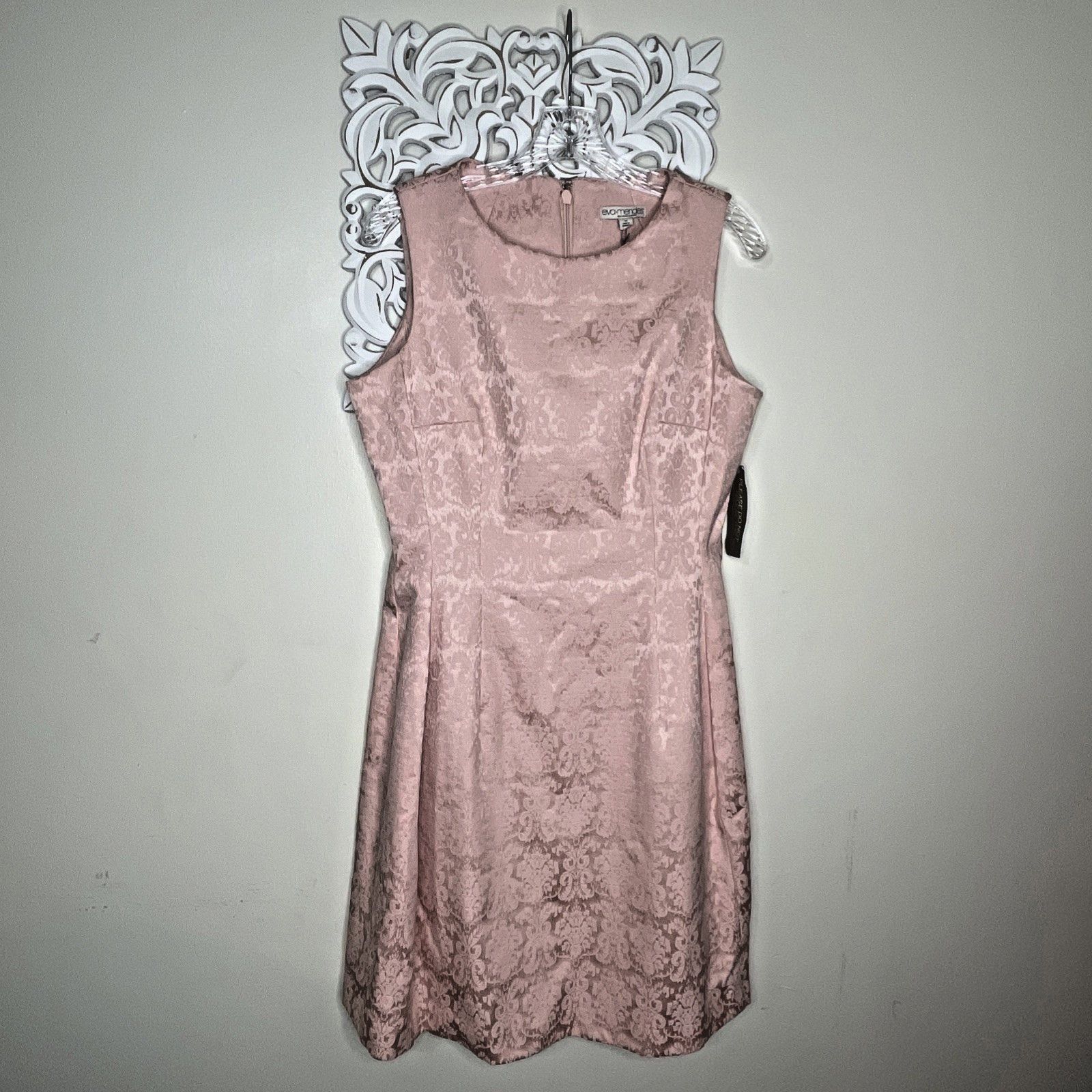 Other EVA MENDES New York Co 10 Sleeveless Damask DRESS PINK NWT Size L / US 10 / IT 46 - 1 Thumbnail