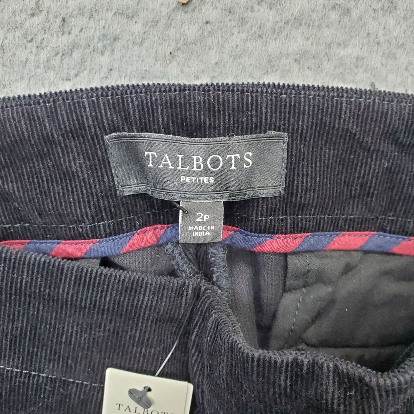 Talbots Talbots Womens Corduroy Pants 2P Black Stretch Slimming Straight Leg Side Zip Pants Size 26" / US 2 / IT 38 - 7 Thumbnail