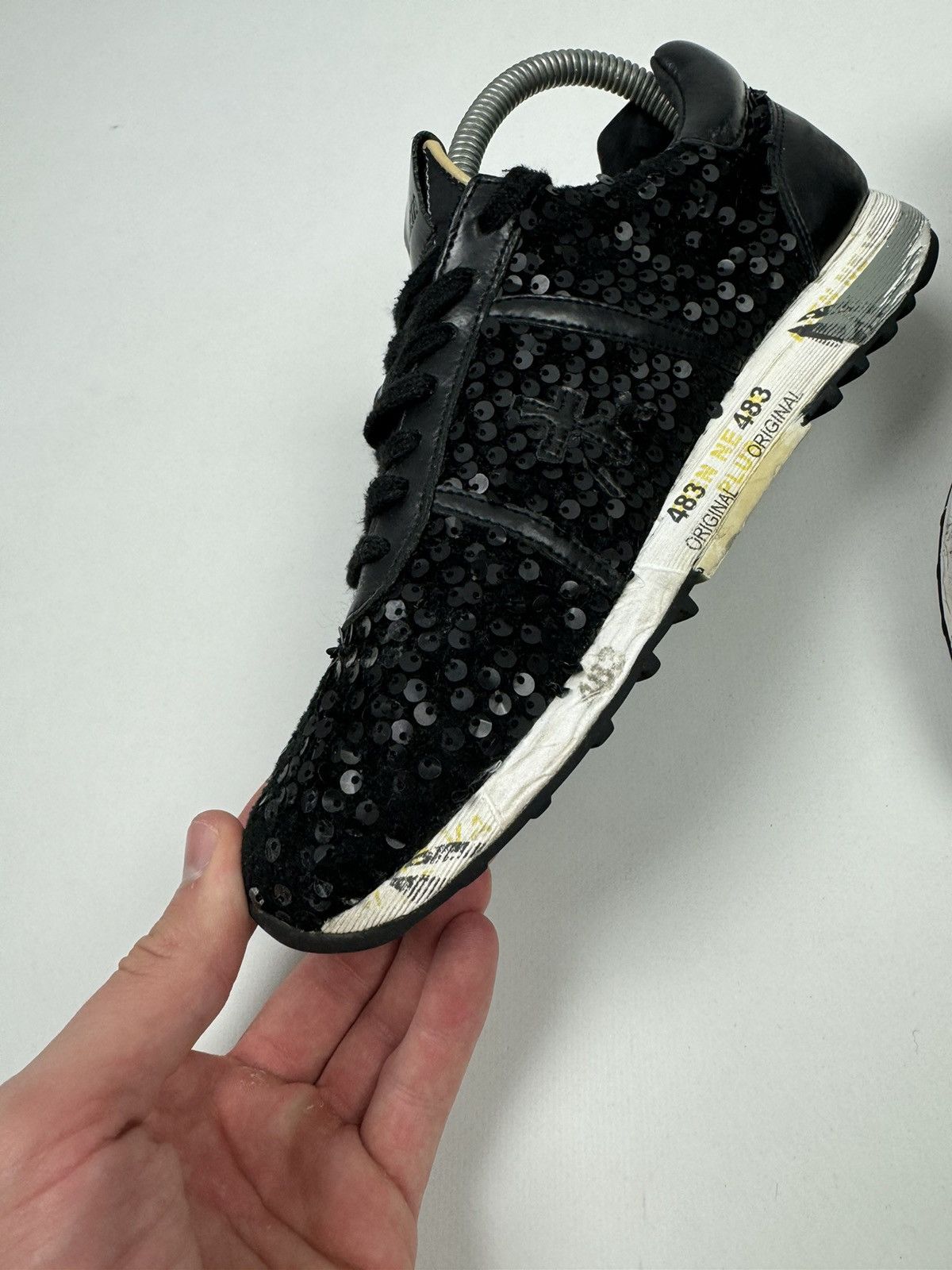 Premiata Premiata Glitter Low Top Black Sneakers Size US 8 / IT 38 - 10 Thumbnail
