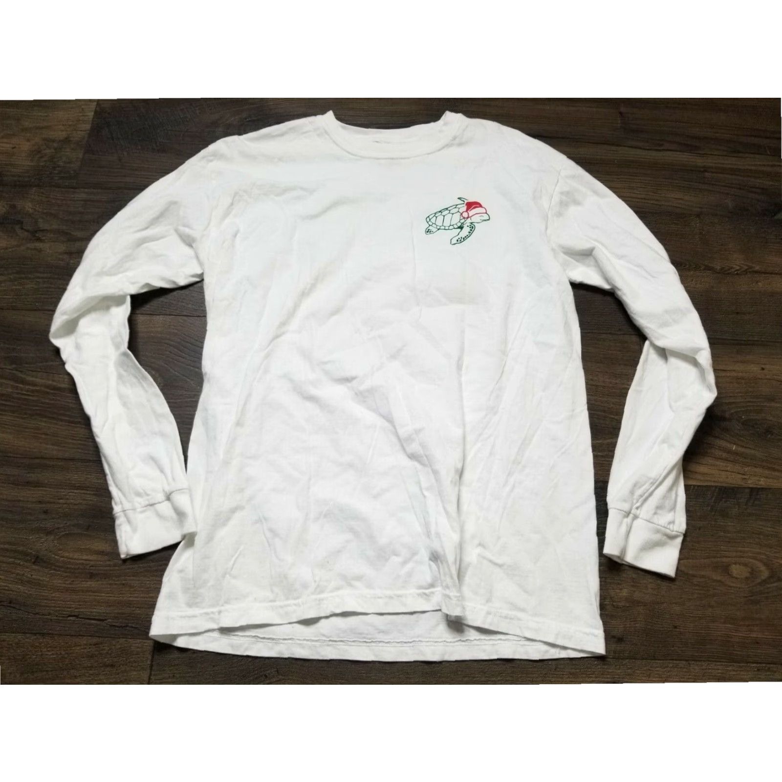 Vintage Coastal Provisions Company Christmas Sea Turtle Graphic Tee White M Mens Golf T-Shirt Size US M / EU 48-50 / 2 - 2 Thumbnail