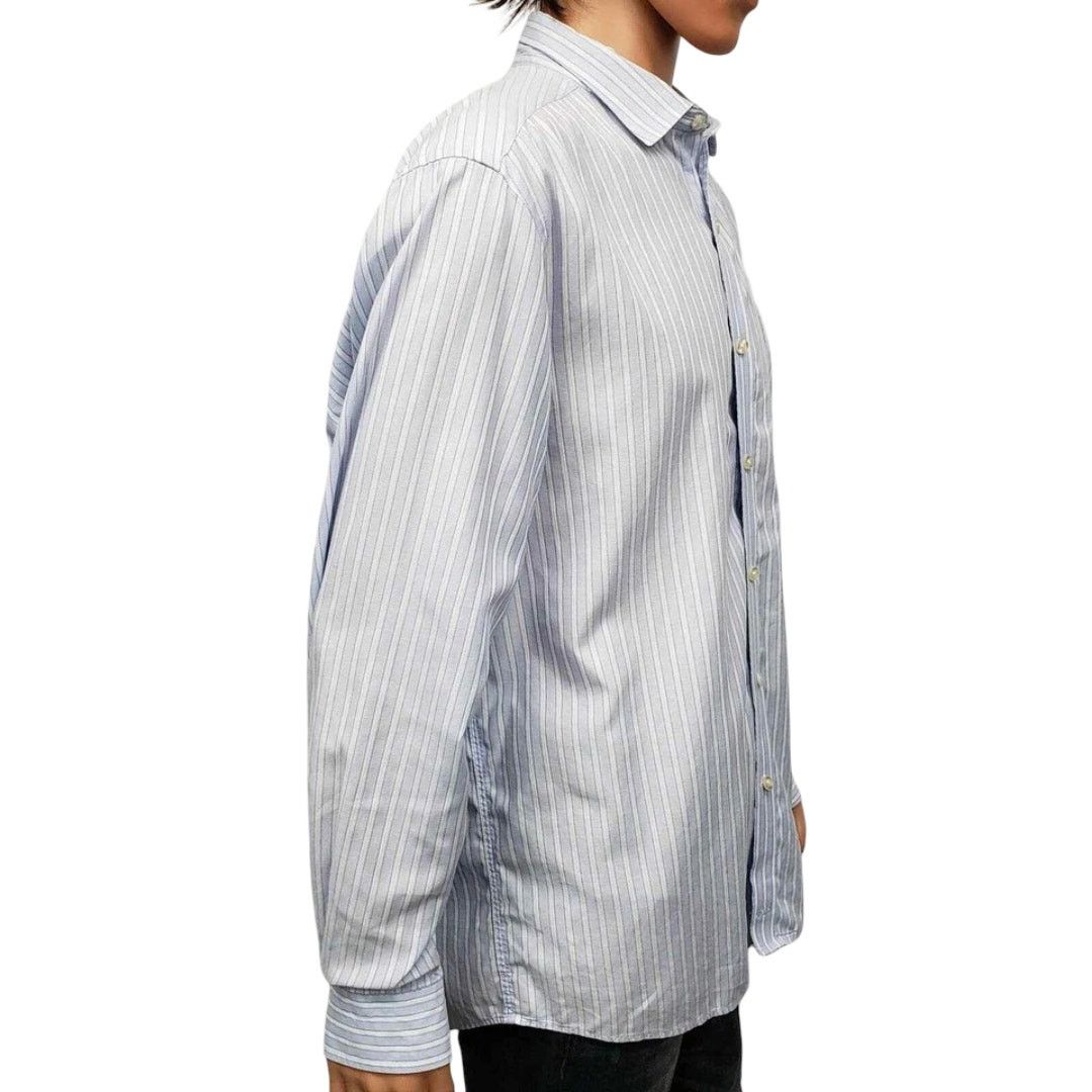 Johnston & Murphy JOHNSTON & MURPHY Dress Shirt Contrast Flip Cuff Neck Stripe Size US XL / EU 56 / 4 - 8 Thumbnail