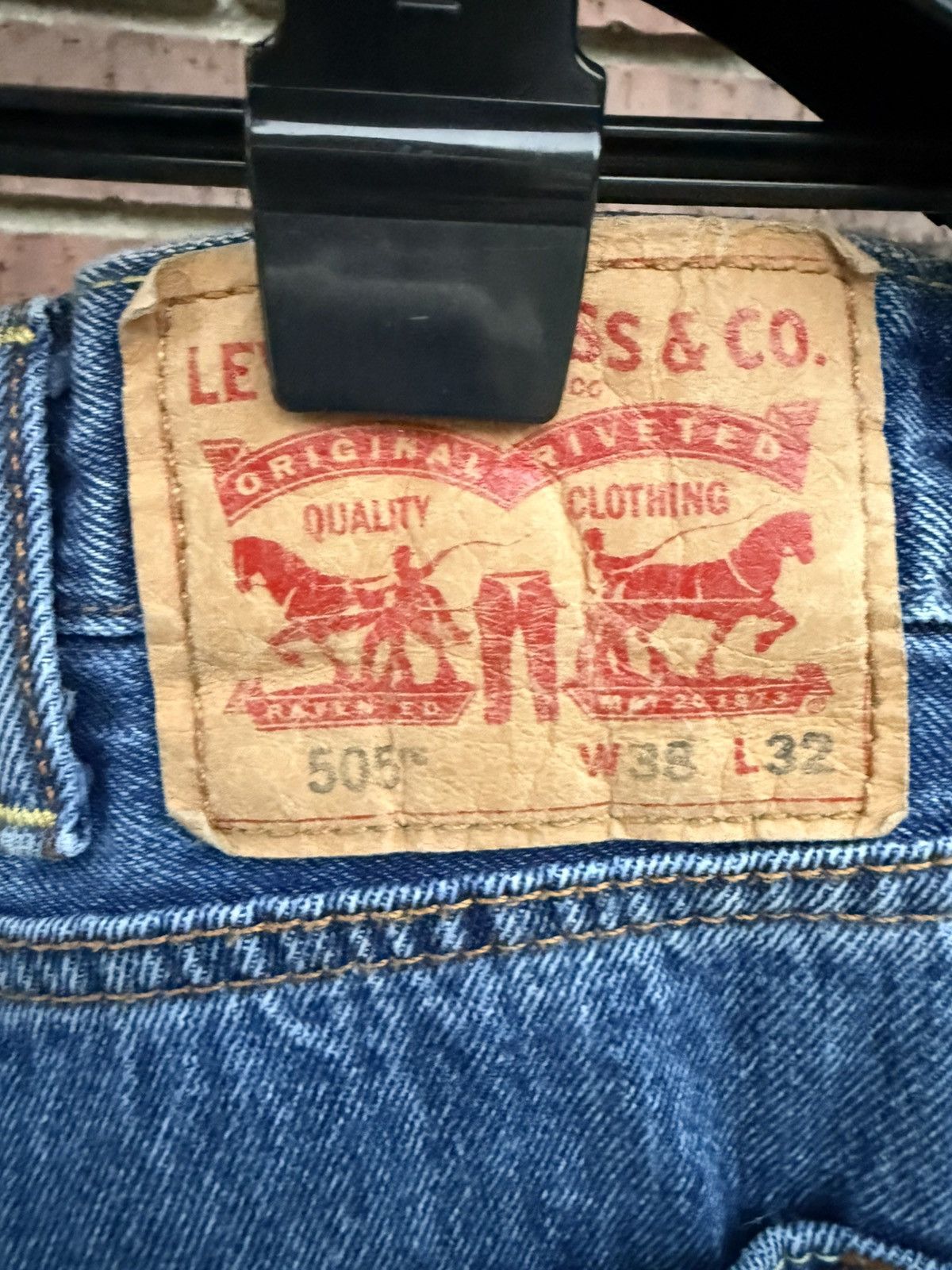 Levi's Levis 505 Denim Blue Jeans Mens Size 38 X 32 Straight Leg Size US 38 / EU 54 - 4 Thumbnail