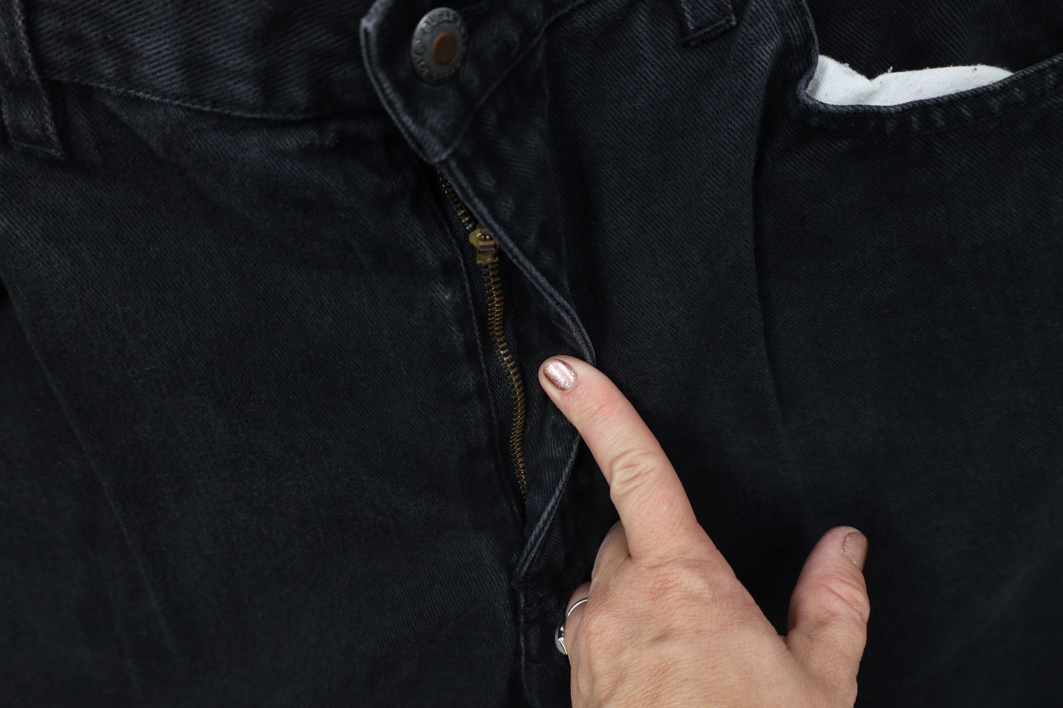 Vintage Vintage 90s Streetwear Relaxed Fit Tapered Leg Jeans Black Size US 34 / EU 50 - 8 Thumbnail