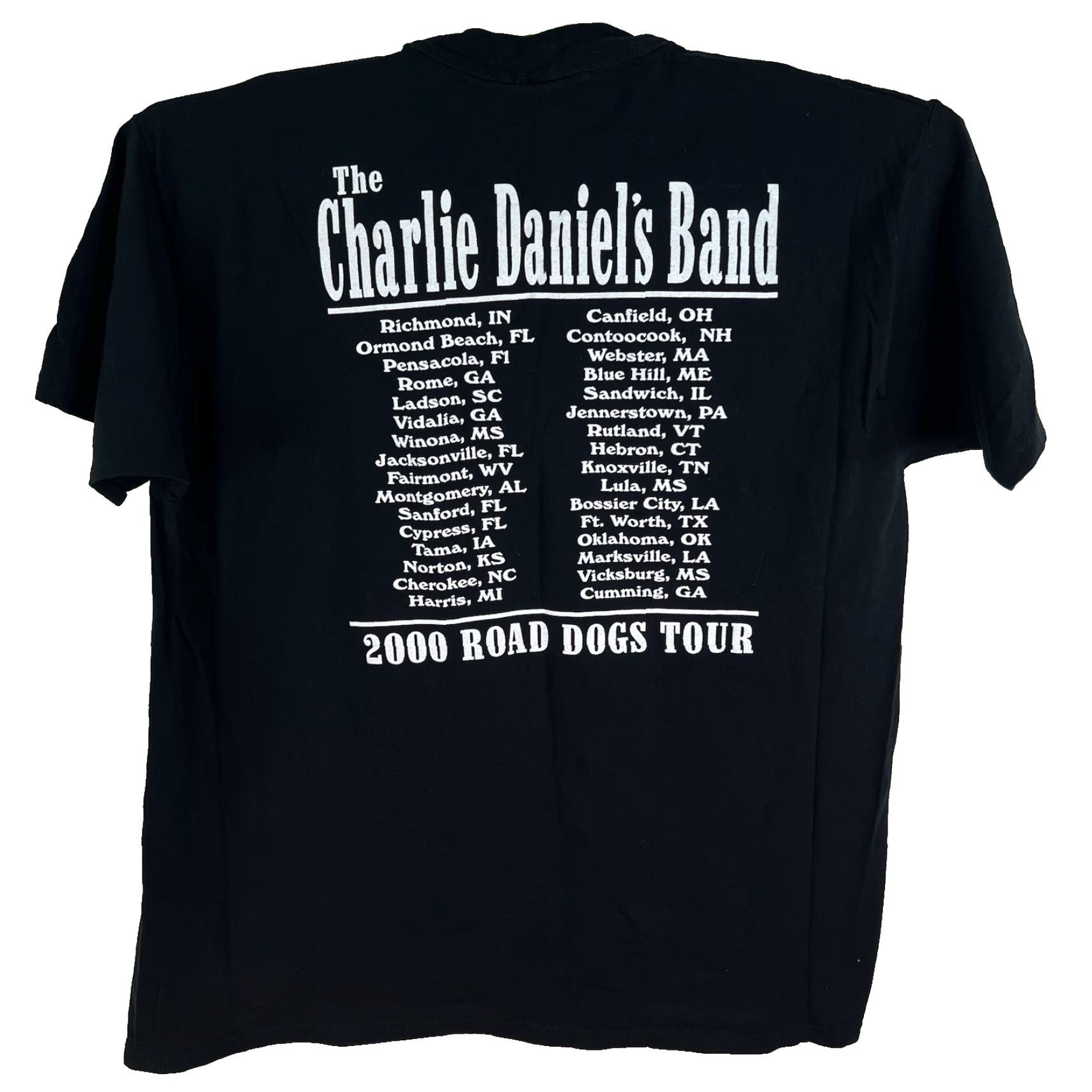 Vintage VINTAGE Charlie Daniels Band T-Shirt Road Dogs Concert XL Black Mens Graphic Print Crew Neck Short Sleeve 2000s Tour Merch Size US XL / EU 56 / 4 - 2 Thumbnail