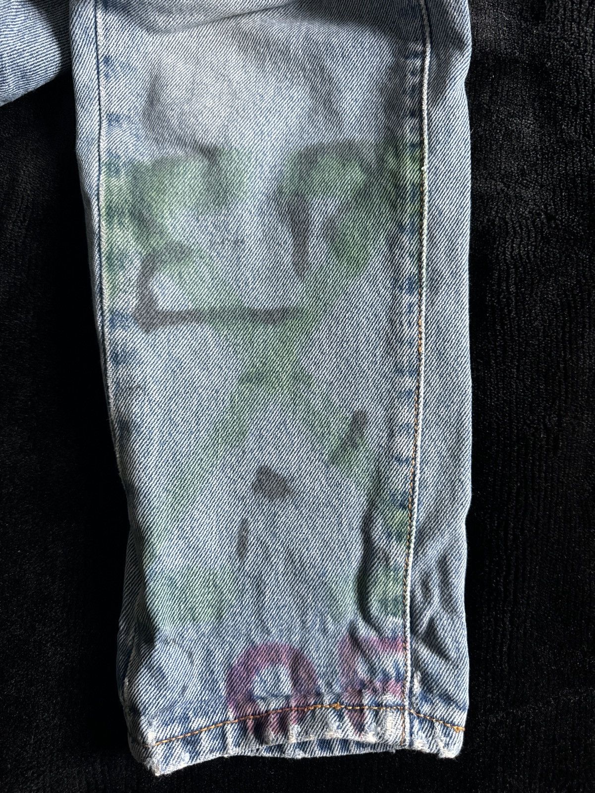 Off-White × Virgil Abloh Off-White Slim Low Crotch Graffiti Jeans - No Belt Size 29" - 5 Thumbnail