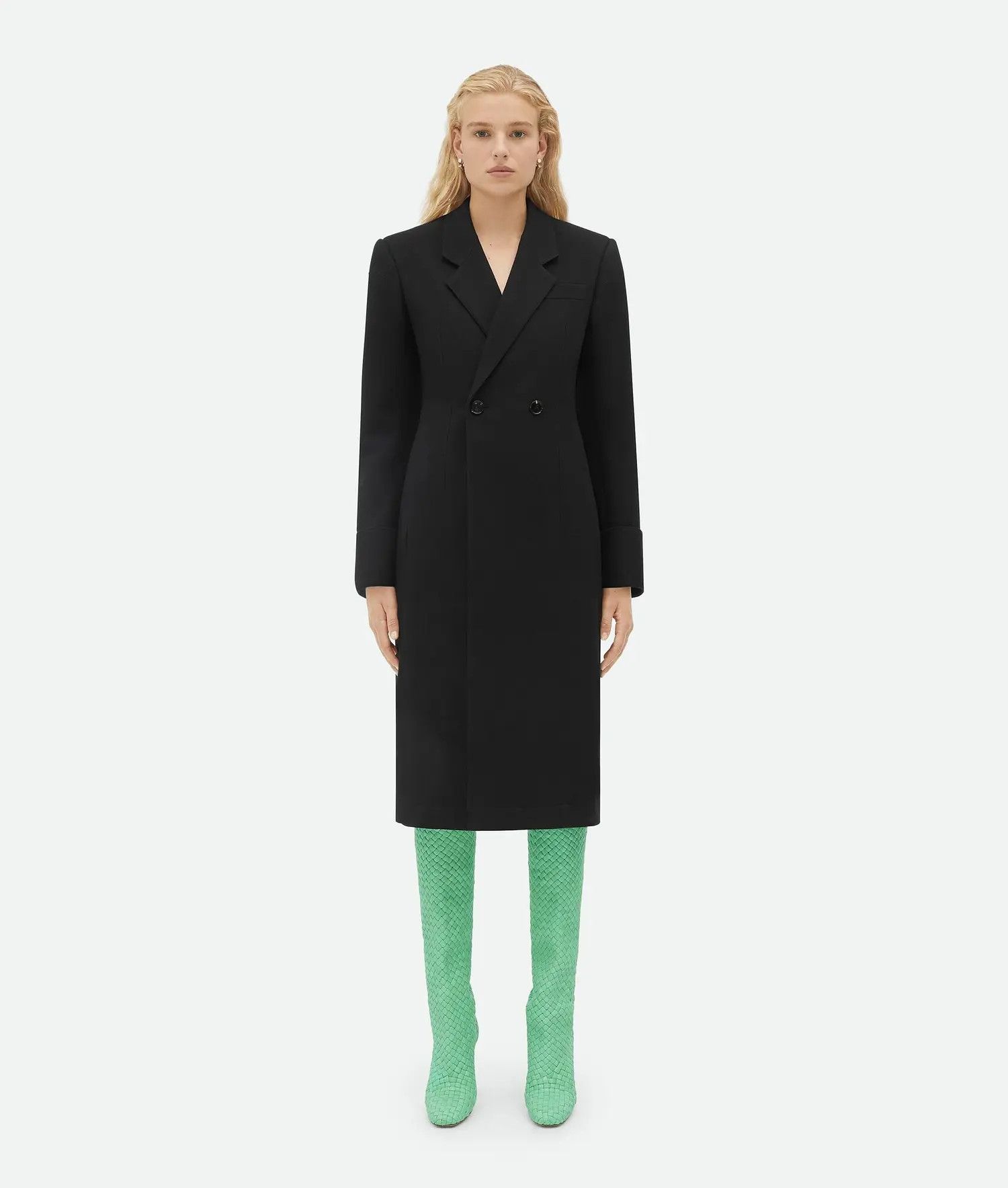 Bottega Veneta o1bcso1str0225 Structured Cotton Coat in Black Size XS / US 0-2 / IT 36-38 - 1 Thumbnail