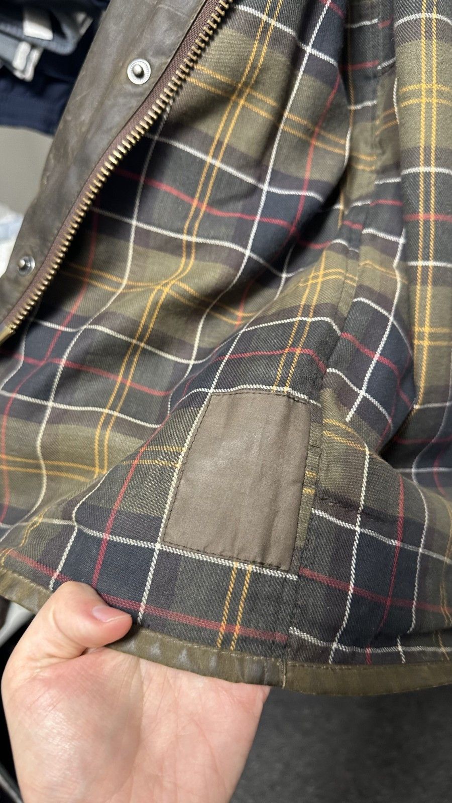 Barbour Barbour Classic Beaufort Waxed Plaid Lined Olive Jacket Size US M / EU 48-50 / 2 - 19 Thumbnail
