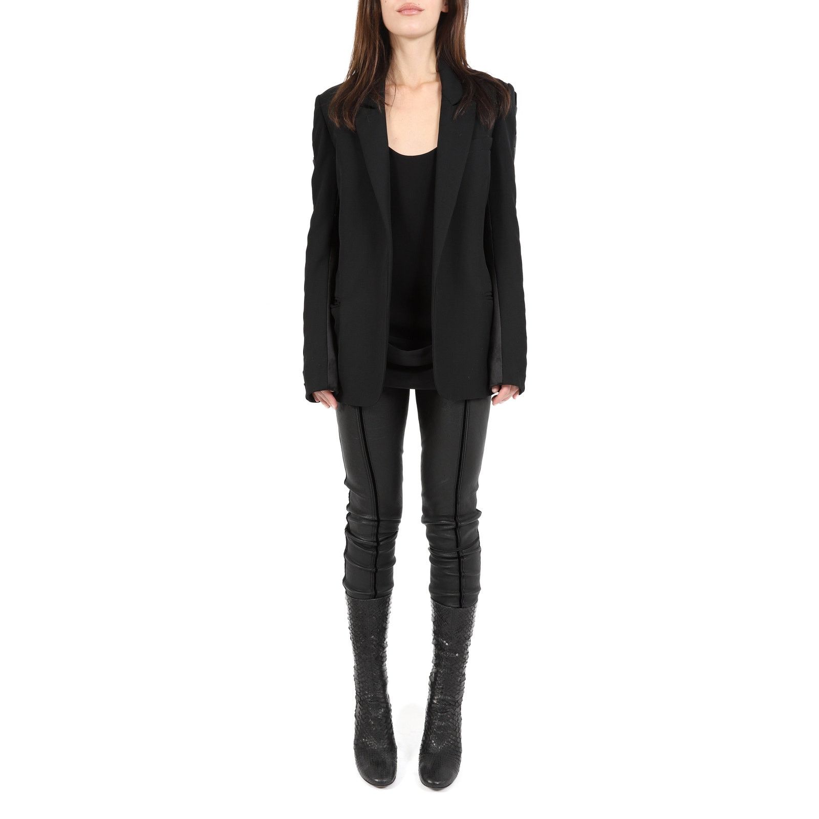 Haider Ackermann FW20 Silk Insert Sleeve Blazer in Black Wool Size XS / US 0-2 / IT 36-38 - 9 Thumbnail