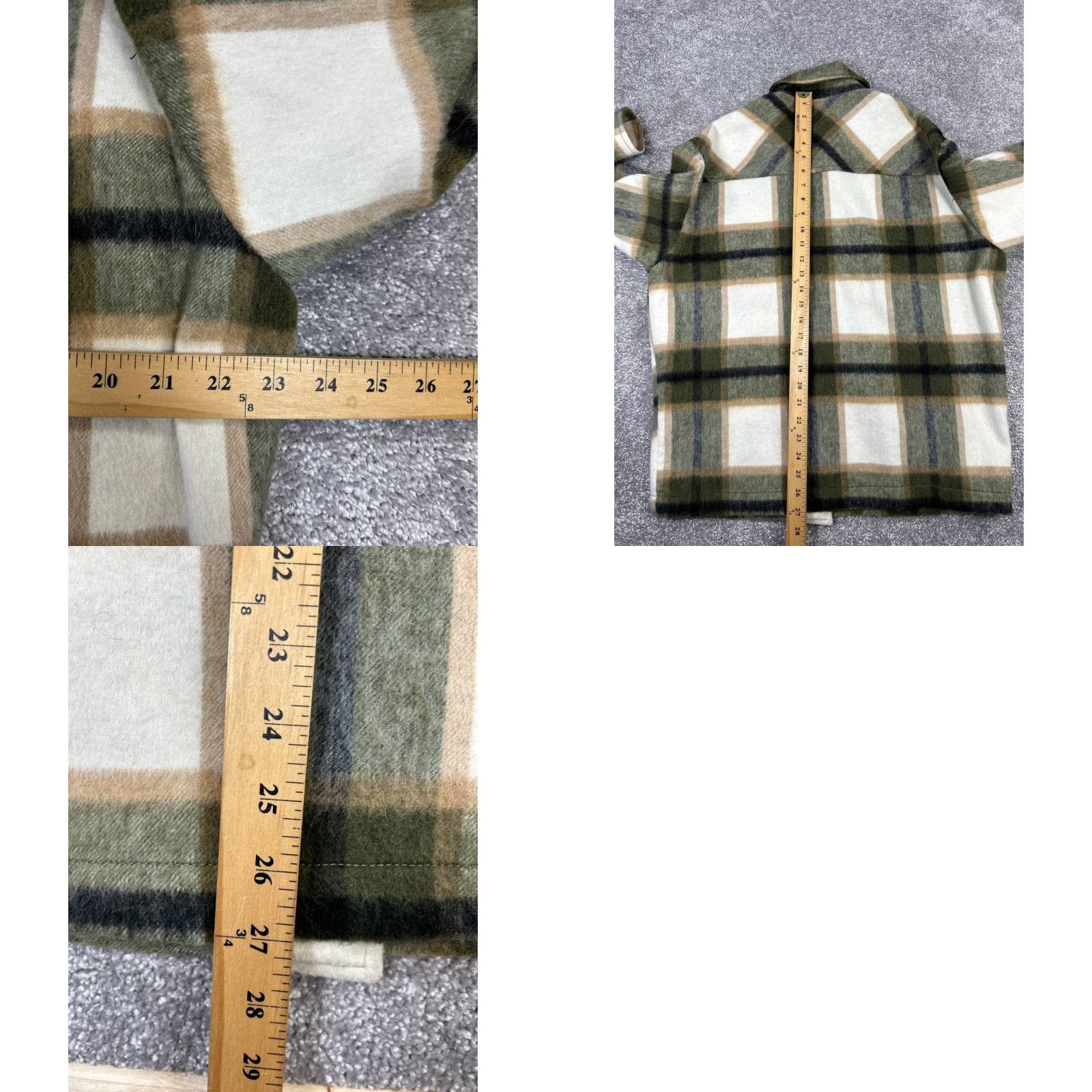 Zara Zara Shirt Womens XS Green White Beige Oversized Button Up Size XS / US 0-2 / IT 36-38 - 8 Thumbnail