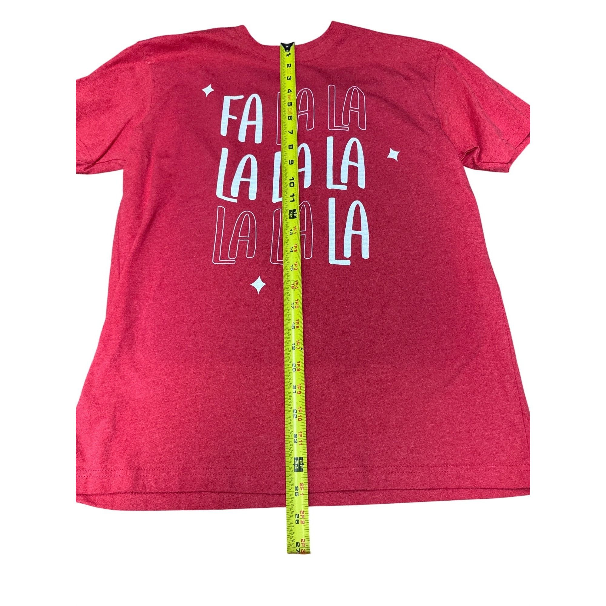 Next Level Fa La La La La Red Graphic Tee Shirt Medium Christmas Top Size M / US 6-8 / IT 42-44 - 3 Thumbnail