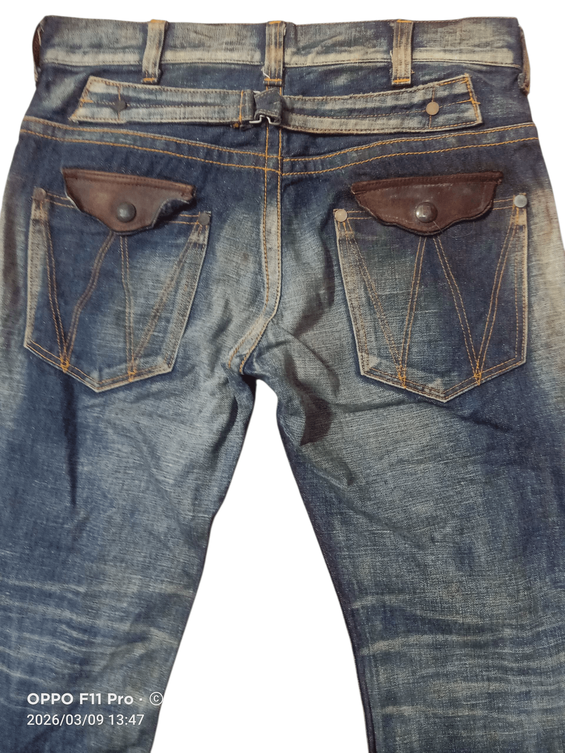 If Six Was Nine 💥Wrangler MudWash BuckleBack Denim 35X25💥 Size US 35 - 2 Thumbnail