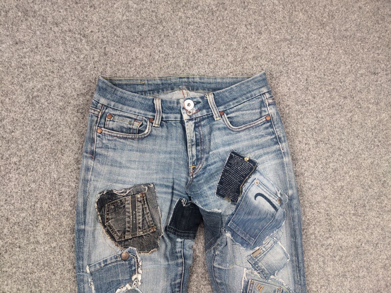 Ecko Unltd. Vintage Ecko unltd Patchwork Denim Japan LGB Y2k Style Jeans Size US 32 / EU 48 - 7 Thumbnail