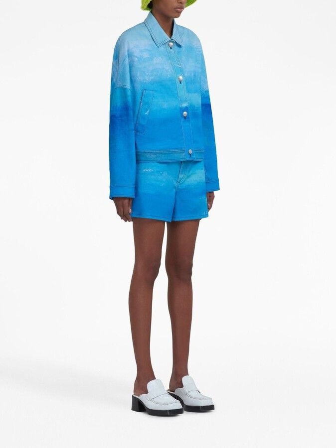 Marni o1srvl11e0624 Denim Jacket in Blue Size L / US 10 / IT 46 - 2 Thumbnail