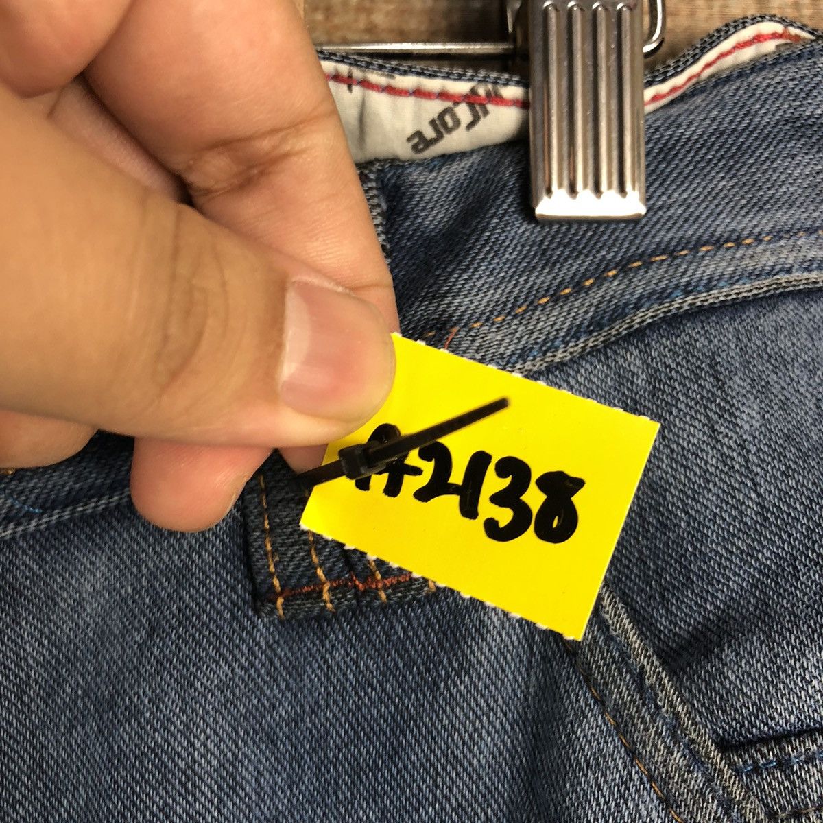 Japanese Brand Field Core Blue Distressed Denim Pants #A2138 Size US 33 - 13 Thumbnail