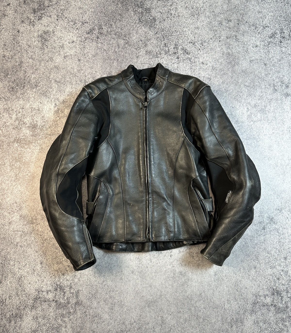 Y2K Vintage Moto Racing Leather Jacket 90s Opium Style Rare