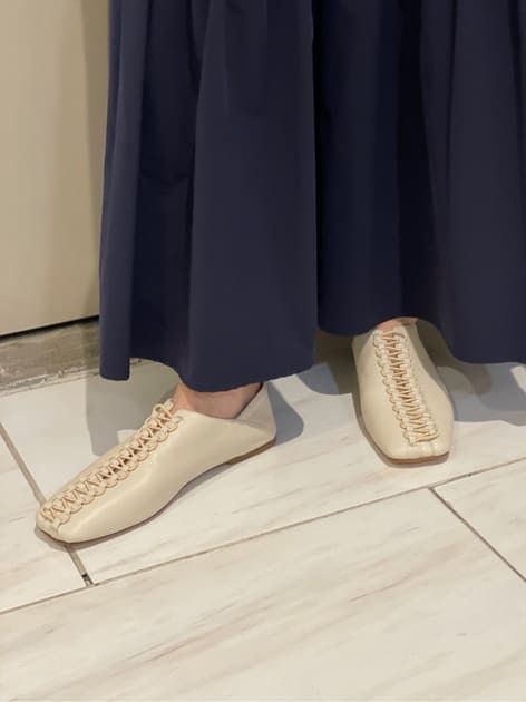 Hereu Woven Squared Toe Ballet Flats Size US 6 / IT 36 - 2 Thumbnail