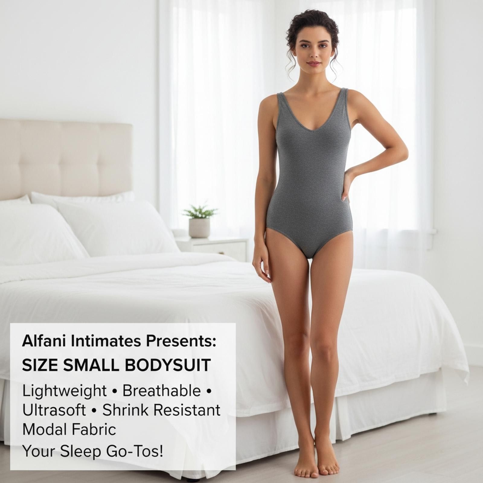 Alfani Alfani Intimates Small Size Gray Modal Bodysuit Size ONE SIZE - 2 Thumbnail