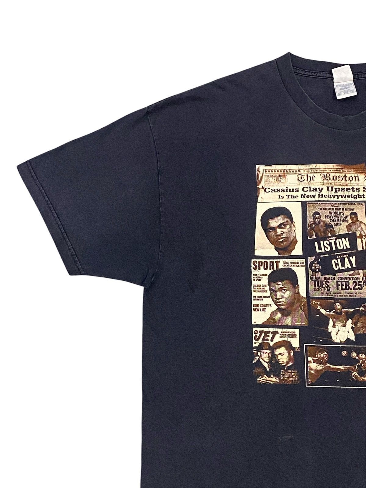 Vintage Vintage Muhammad Ali Cassius Clay Vs Sonny Liston T-Shirt Size US XXL / EU 58 / 5 - 5 Thumbnail