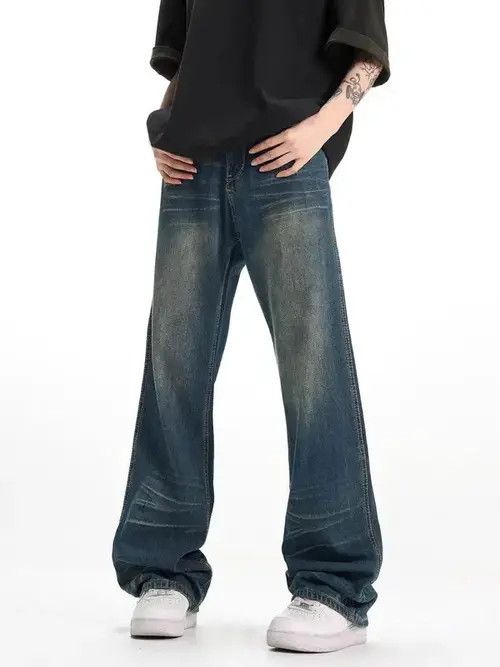 Japanese Brand × Jean Vintage street wash micro-flared jeans Size US 32 / EU 48 - 3 Thumbnail