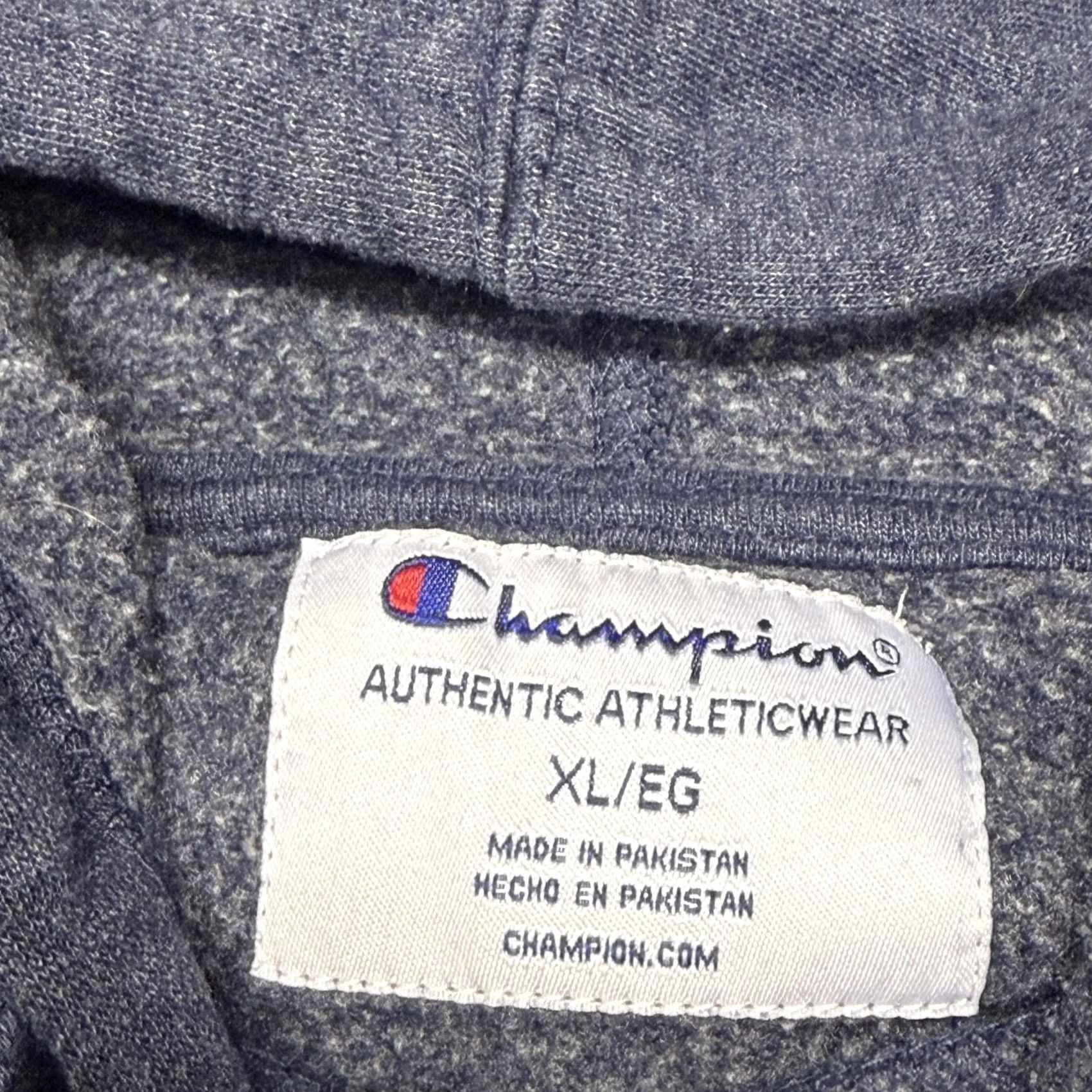 Champion Champion Hoodie Mens XL Blue Pullover Fleece Sweatshirt Script Logo Athletic Size US XL / EU 56 / 4 - 7 Thumbnail