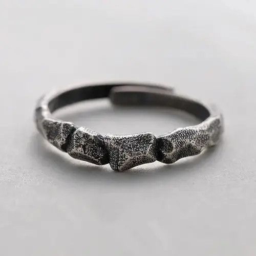Vintage Retro Mountain Peak Rock Ring Size ONE SIZE - 1 Thumbnail