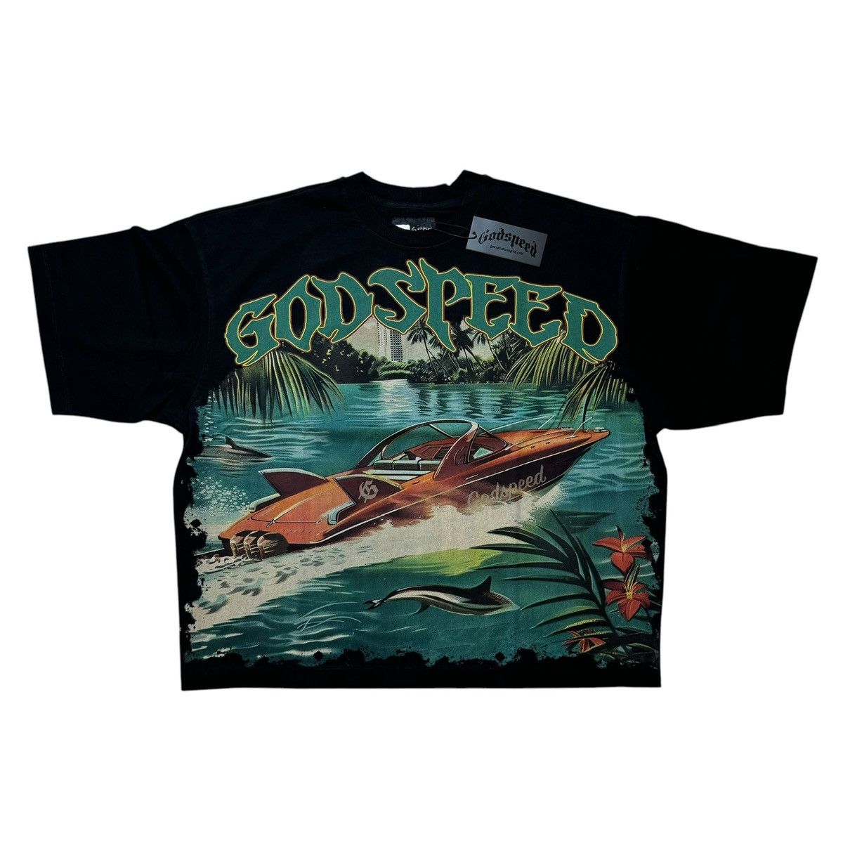 Godspeed Miami Boat T-Shirt SIZE SMALL