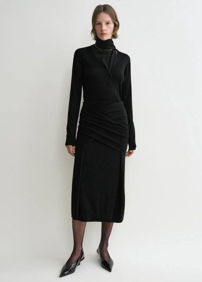 Toteme Draped Fine Knit Skirt Skirt