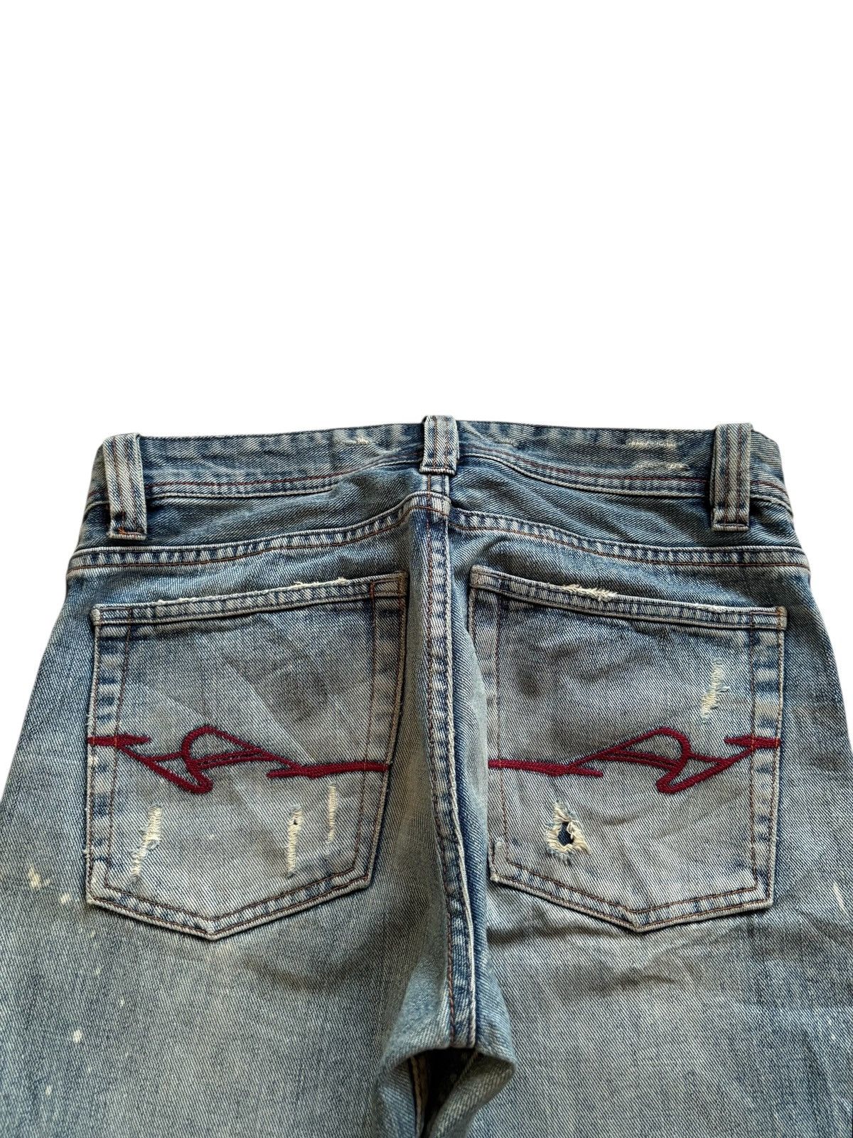Japanese Brand × Kapital Vintage Nylaus Patches Mud Distressed Ripped Loose Jeans Size US 31 - 8 Thumbnail