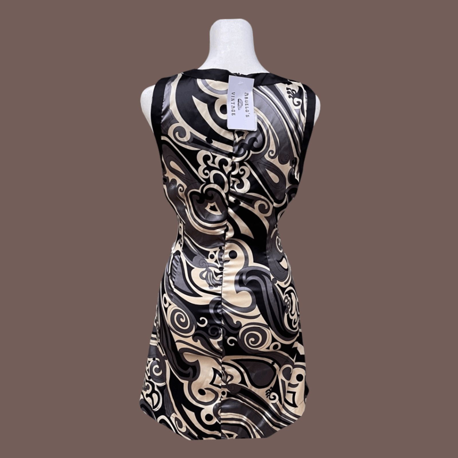 Vintage VTG Swirl Dress | Forever Black Gray | Y2K Clubwear Size M / US 6-8 / IT 42-44 - 2 Thumbnail