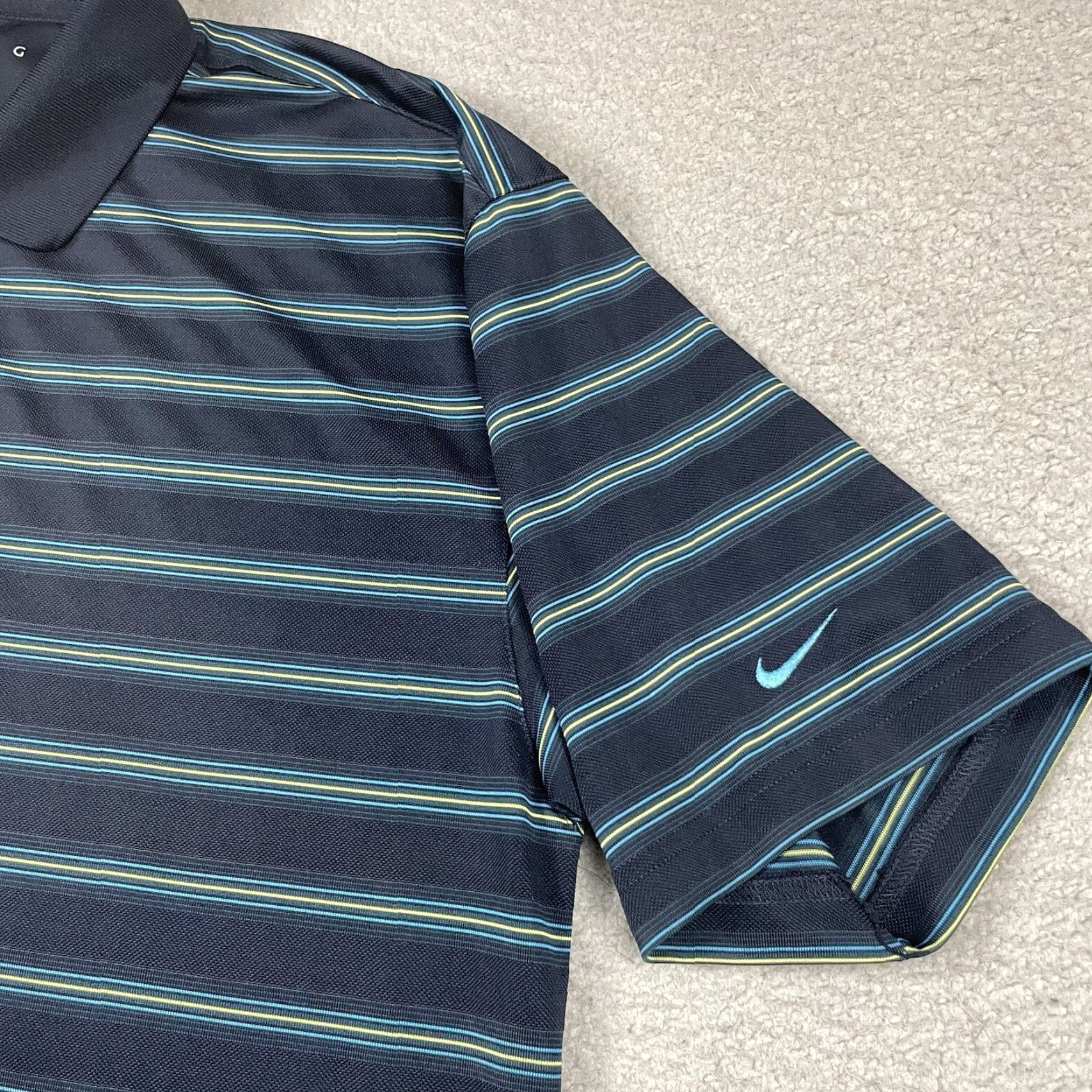 Nike Nike Golf Polo Shirt Mens XL Blue Striped Performance Swoosh Check Logo Casual Polo Shirt Nike Dri-Fit Golf Size US XL / EU 56 / 4 - 3 Thumbnail