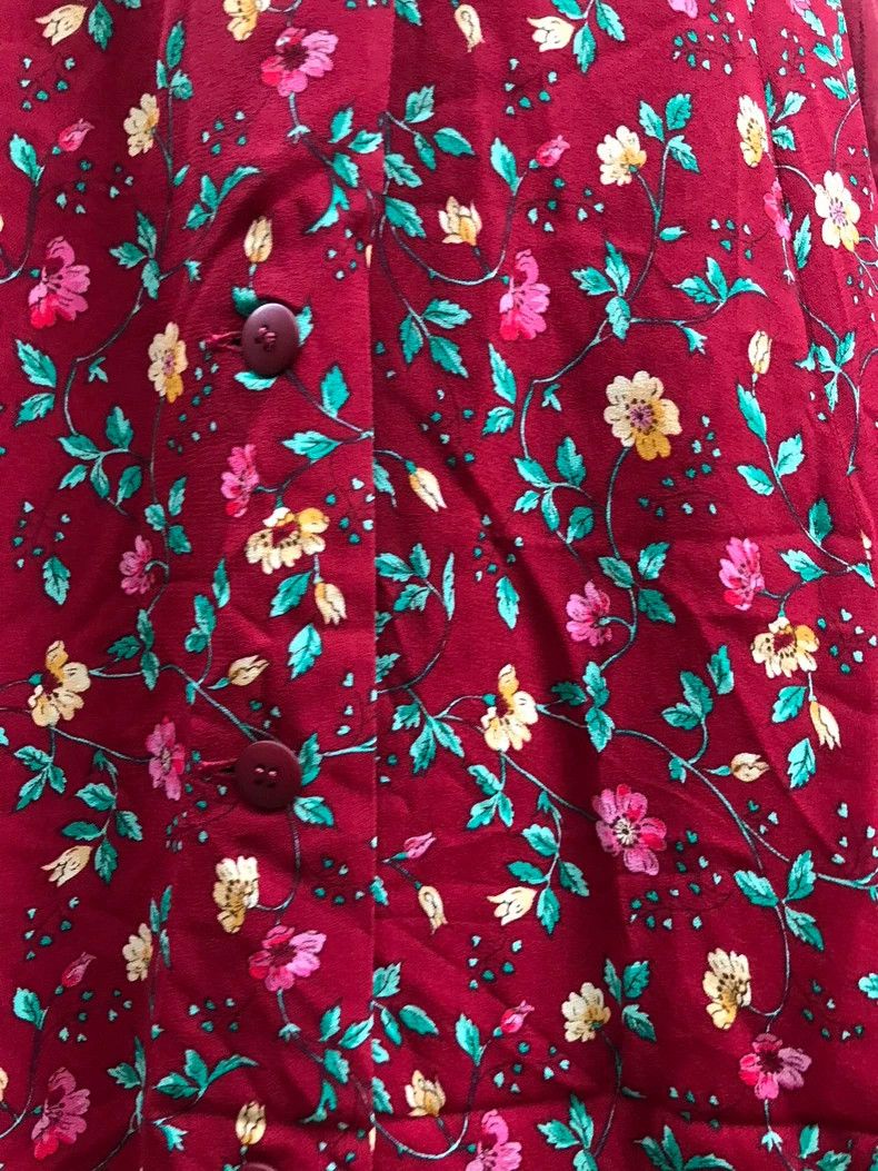 Kenzo Kenzo Takada1980s red flower long dress skirt Size 25" / US 0 / IT 36 - 4 Thumbnail