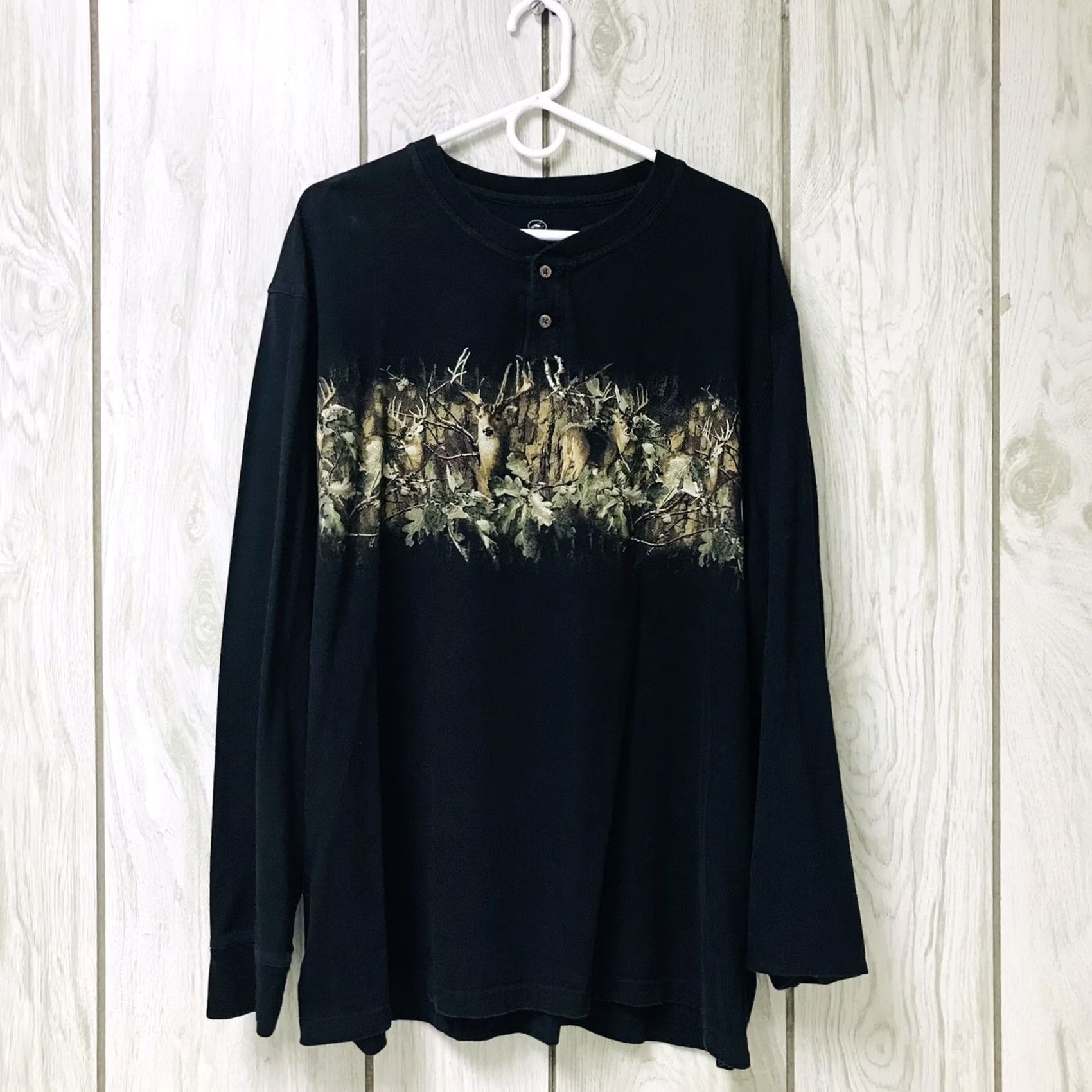 Vintage RedHead Shirt Mens 2XL Black Men Deer Buck Herd Rangale Graphic Long Sleeve Henley Size US XXL / EU 58 / 5 - 2 Thumbnail