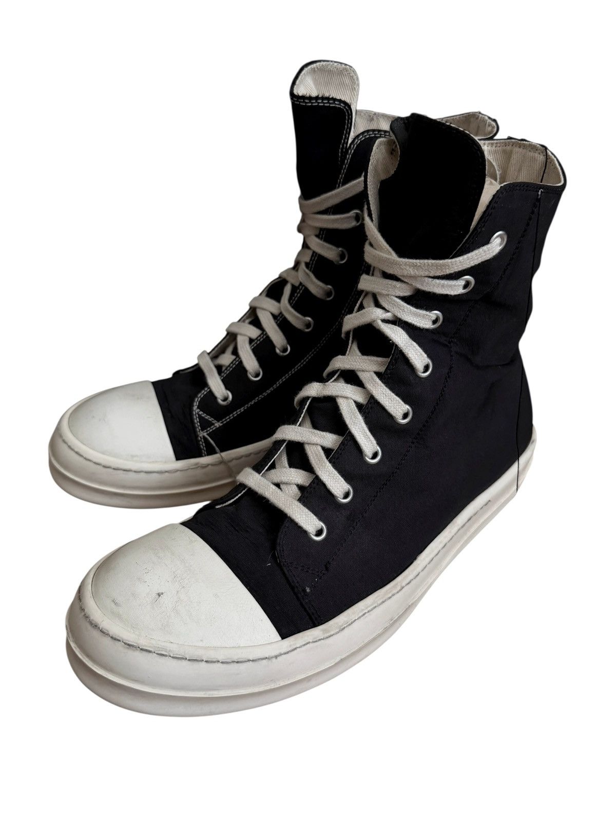 Rick Owens Drkshdw Contrast Mismatch Stitch High Ramones Size US 9 / EU 42 - 1 Thumbnail